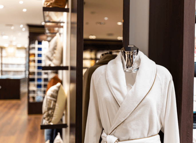 A-luxury-robe-in-the-Glancy-Fawcett-Showroom-in-Manchester.