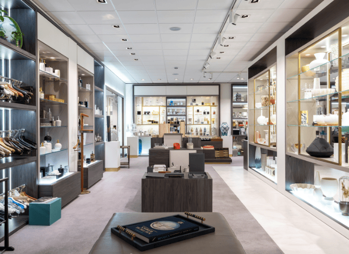 A wide view of the Glancy-Fawcett-AccessoriesShowroom-for luxury interior projects