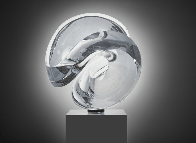 A orb like circular crystal sculpture for luxury superyachts residences and private jets