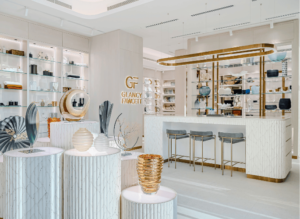 A view of Glancy Fawcett's Abu Dhabi showroom supplying superyachts, homes and private jets with tableware, linens and accessories.